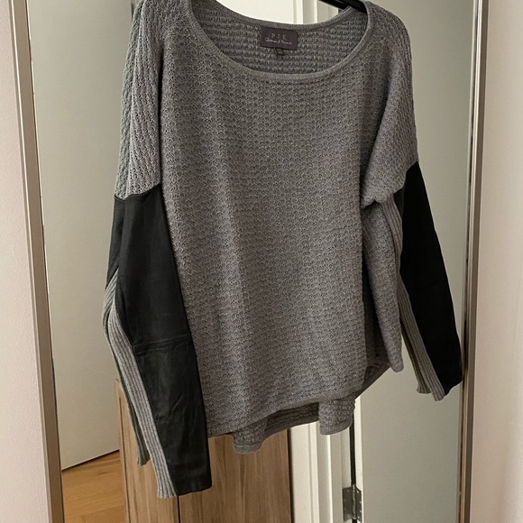 PJK Leather Sleeve Sweater - Picture 5 of 8